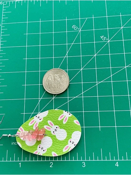 🆕 Easter Gemstones and Faux Leather Earrings - Picture 3 of 4